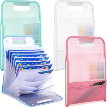 Imagem de Pasta Sanfonada A4 com 12 Divisórias e Fechamento por Elástico - Capa Dura com Etiquetas para Organizar Documentos, Trabalhos Escolares, Provas e Materiais de Escritório e Concursos (Branco)