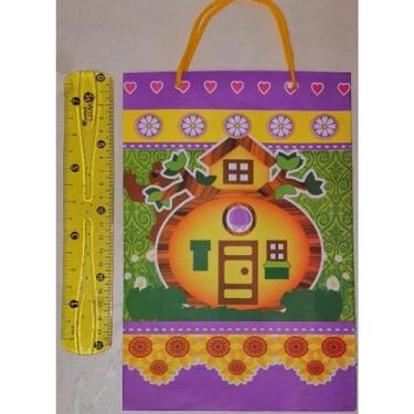 Imagem de 10 Sacolas Tematicas Lembrancinha Festa Masha e Urso - Sacola Papelão