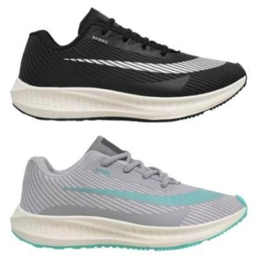 Imagem de Kit 2 Pares Tênis Speed Unissex Moda Fitness Treino Academia Caminhada Corrida-Unissex