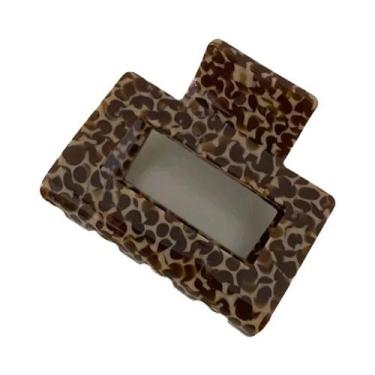 Imagem de Presilhas De Cabelo Grandes Em Acetato Com Estampa De Leopardo Para Mu