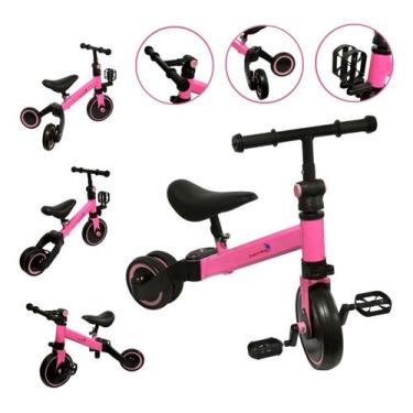 Imagem de Triciclo Bicicleta Equilíbrio 3x1 Infantil Menino Menina Rosa - Import