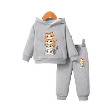 Imagem de Conjunto De Moletom Com Capuz E Calças De Fleece Para Meninas Com Esta