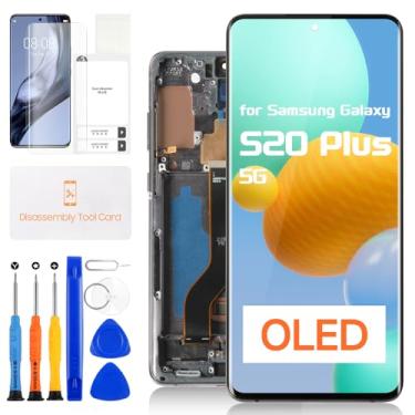 Imagem de Tela de substituição OLED para Samsung Galaxy S20 Plus 5G para Samsung S20 Plus 5G Display LCD Touchscreen Digitalizador Assembléia G985F G986U G986W (cinza com moldura, suporte a impressão digital)