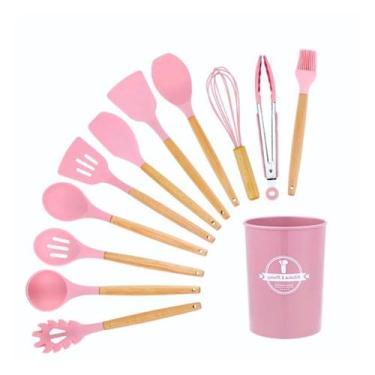 Imagem de 12 pçs conjunto de utensílios de cozinha de silicone, utensílios de co