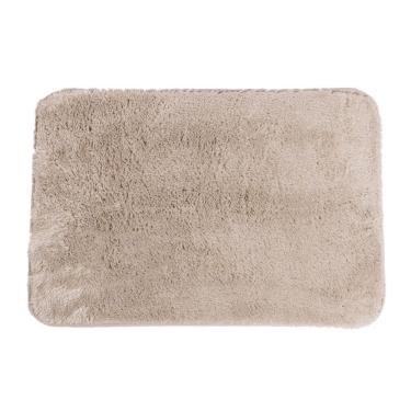 Imagem de Tapete De Microfibra Comfort Bege Claro Plus 60x40cm - Uzoo Tapete Microfibra Comfort Plus 60x40cm Bege Claro