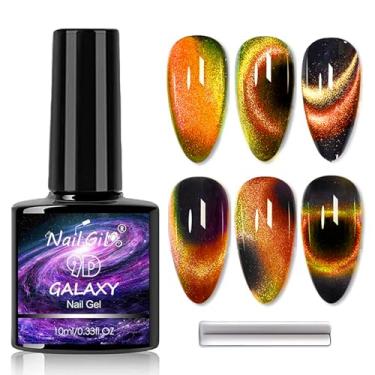 Imagem de Esmalte de gel olho de gato 9D, esmalte magnético laranja de Halloween, cores de abóbora, luz U, efeito camaleão, uso profissional para salão de beleza