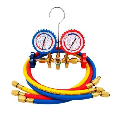 Imagem de Manifold Analógico R12 R22 R134A R404A Com Mangueiras 90cm - Refrigera
