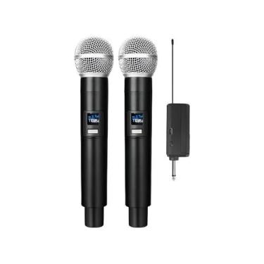 Imagem de Microfone Dinâmico Duplo MT-2301 Sem Fio para Eventos Som de Qualidade