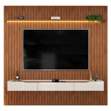 Imagem de Painel Para TV Até 85 Polegadas 2,50m Ripado Autêntico Com Led Montrea