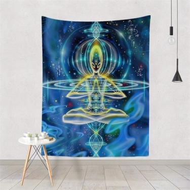 Imagem de Tapeçaria Yoga Alien Wall, microtecido, 150x130cm, decoração de quarto