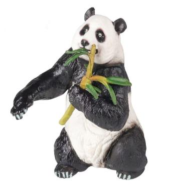 Imagem de Estatueta realista de panda comendo bambu, animal selvagem, brinquedo para crianças