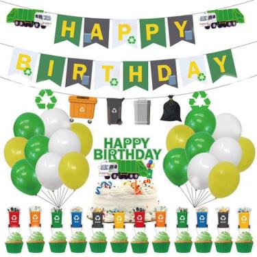 Imagem de Kit de balão ambiental, caminhão de lixo, látex para festas, 33 unidad
