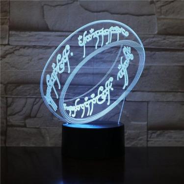 Imagem de Luz noturna LED 3D Lords Of Rings Ones Rings que muda de cor - Yiweisa