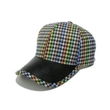 Imagem de Boné de beisebol de poliéster colorido Houndstooth Pattern - Yiweisai
