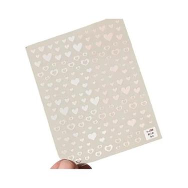 Imagem de Adesivos De Unha 5D Com Borda Dourada, Coração, Laço, Lua E Estrela, E