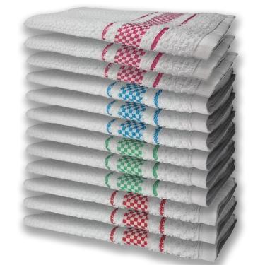 Imagem de 12 Panos De Prato Atoalhado Felpudo Premium Vm+vd+az+rs