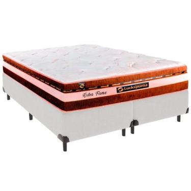 Imagem de Cama Box Queen e Colchão Esplendor Molas Ensacadas Luckspuma Branco