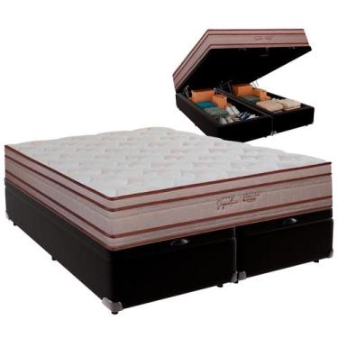 Imagem de Cama Baú Queen e Colchão Artemis Molas Ensacadas Colchobel Preto