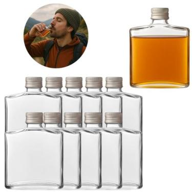 Imagem de 10 Cantil Vidro 100ml Com Tampa Garrafa Bebidas Portátil - Freecom