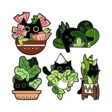 Imagem de Broche Enamelado Engraçado De Cachorro E Gato Para Mochila, Roupas, Jo