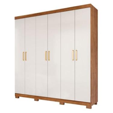 Imagem de Guarda Roupa Maya 6 Portas 3 Gavetas Flex Espelho Interno MDF - Panan,