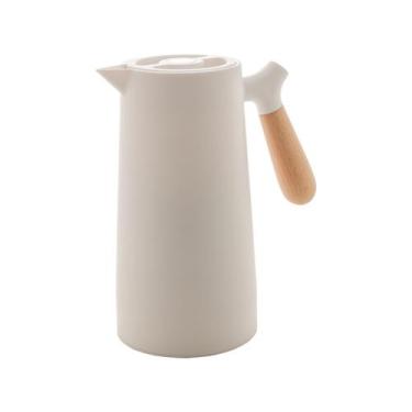 Imagem de Garrafa Térmica Café 1 Litro Nórdica Com Cabo Madeira Chá - CookHome, 