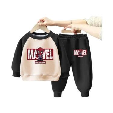 Imagem de Conjuntos De Moletom Infantil Marvel Para Meninos E Meninas, Pullover 
