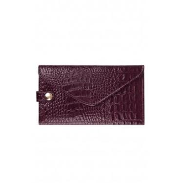 Imagem de Carteira feminina de couro croco Clara 10,5x19cm-Feminino