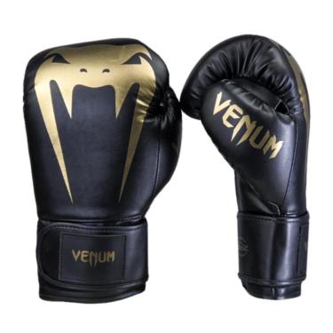 Imagem de Luva de Boxe Venum Giant Full Logo Pro Black Gold-Unissex