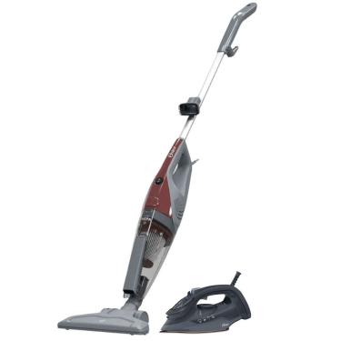 Imagem de Kit Ferro De Passar Aeroceramic 250ml E Aspirador Vertical Stick 110V