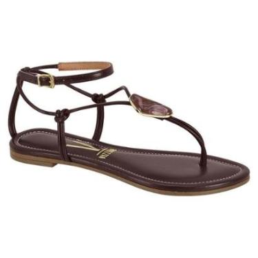 Imagem de Sandália Rasteira Feminina Vizzano Tiras Finas com Pedra-Feminino