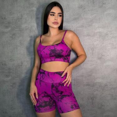 Imagem de Kit Fitness Short Blackout Premium Top Sustentação Extrema Modela Bumb