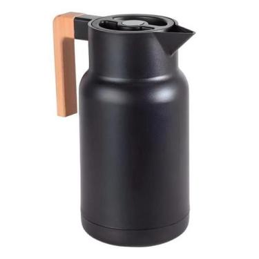 Imagem de Vittak Garrafa Térmica Café Chá 1L Nórdica com Cabo de Madeira Branca 