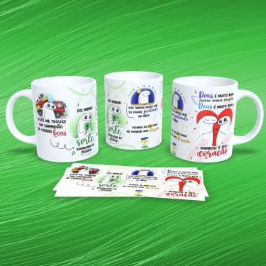 Imagem de Caneca de Porcelana Flork Musical Estampa 11 para Bebidas 325ML Decorada Uso Diário Branca com Estampa Colorida Outras