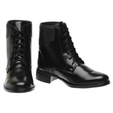 Imagem de Bota Coturno Lisa M&D Store Bico Redondo Fecho em Cadarço - Md Store, 