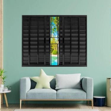 Imagem de Janela Veneziana de Alumínio 6 Folhas 120 X 120cm Modular com Grade Es