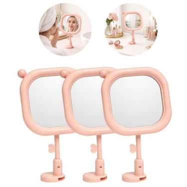 Imagem de 3 Espelhos de Parede Regulável Articulado com Adesivo - Saz, Rosa