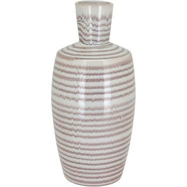 Imagem de VASO DECORATIVO ENFEITE PLANTA CERÂMICA 37x17x17cm CREME
