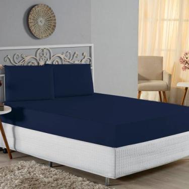Imagem de Jogo de Cama Casal Nobre 3 Peças Lençol com Elástico de 30cm de Altura