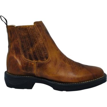 Imagem de Botina Country Masculina Casual Dia a Dia Passeio Trabalho Festa Peão Costurada Bico Qu...