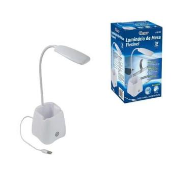 Imagem de Luminária Mesa Flexível Led com Botão Touch e Porta Lápis - Western