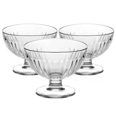 Imagem de Conjunto de Taças de Sobremesa de Vidro Clear Athena de 260ML com 3 Pe