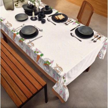 Imagem de Toalha de Mesa Elegance Retangular 6 Lugares 1,40m x 2,20m Happy Easte