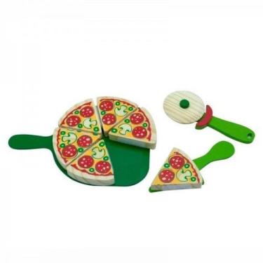 Imagem de Kit Pizza Comidinha de Madeira  Brinquedo de Madeira - Newart Toys