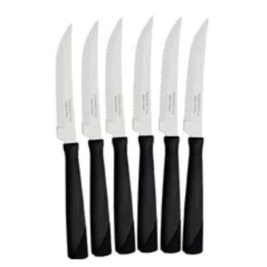 Imagem de Conjunto 6 Facas Serra Churrasco Inox Tramontina New Kolor