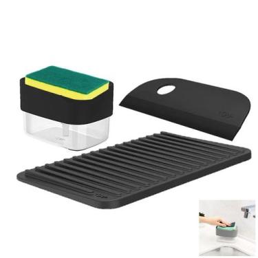 Imagem de Kit Dispenser Porta Detergente Esponja Escorredor Copos Utensílios Rod
