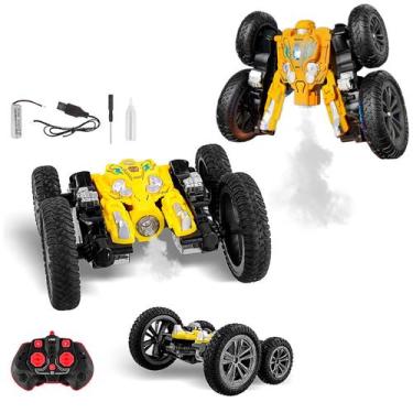 Imagem de Carrinho de Controle Remoto Robô 360 Recarg Luzes e Fumaça - STUNT CAR