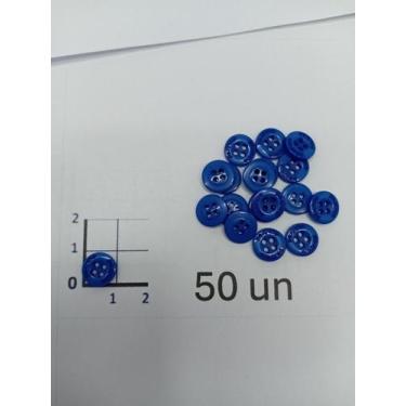Imagem de Botões Azul Jeans 10mm 4 Furos Fosco 50Un 100Un 200Un Confecção Artesa