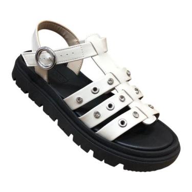 Imagem de Sandalia Moleca Papete Tiras Fivela Plataforma Flatform Leve Aranha Co