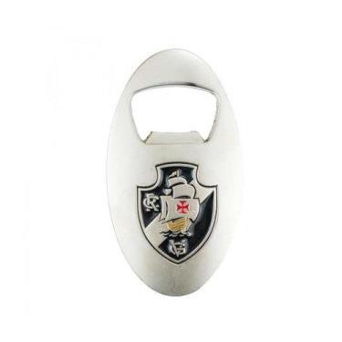 Imagem de Abridor Garrafas Vasco Prateado Com Ímã 7,5cm Oficial - Minas de Prese
